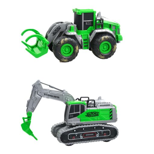 Traktor klt., 2 db, elöl szerk., Kerekes/ lánctalpas, saras, lend.,3 féle, 25x9 cm dob.