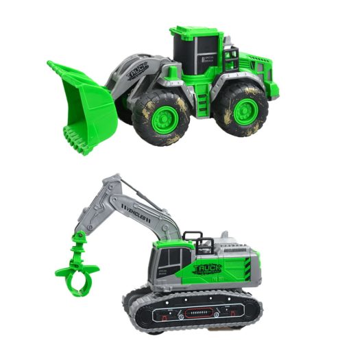 Traktor klt., 2 db, elöl szerk., Kerekes/ lánctalpas, saras, lend.,3 féle, 25x9 cm dob.