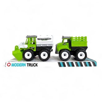 Teherautó készlet: 2 db tartályos, lendkerekes, 29x12 cm