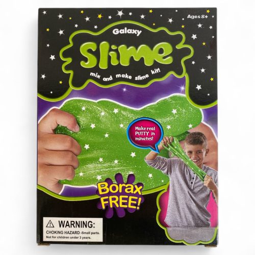 Slime készítő készlet: nyúlós gyurma, 4 féle, 16x23 cm dobozban.