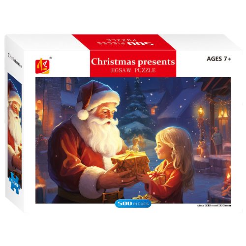 Mikulás puzzle 500 db, 25x19 cm, karácsonyi hangulatú kép