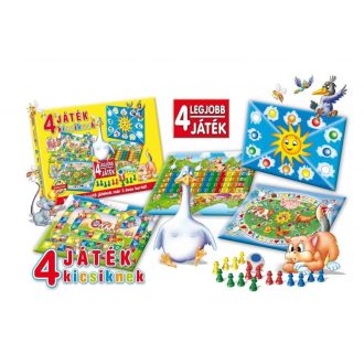   Négy legjobb társasjáték szett, 2 változatban, 34x25 cm.