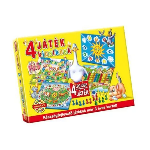 Négy legjobb társasjáték szett, 2 változatban, 34x25 cm.