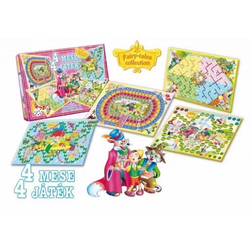 Négy legjobb társasjáték szett, 2 változatban, 34x25 cm.