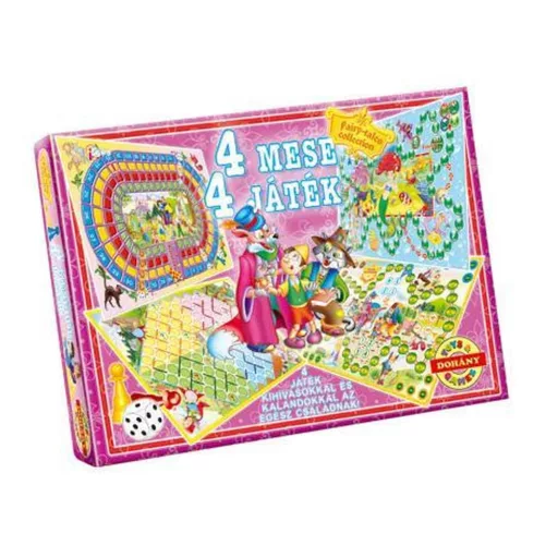 Négy legjobb társasjáték szett, 2 változatban, 34x25 cm.