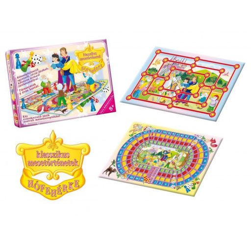 Társasjáték, Két mesés játék egyben, KIFUTÓ  6 féle, 34x24x4 cm dob.