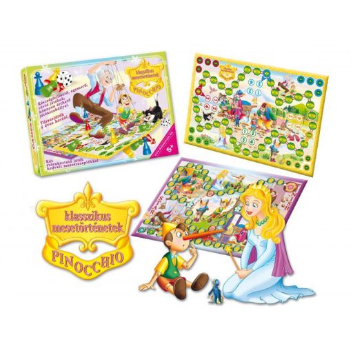 Társasjáték, Két mesés játék egyben, KIFUTÓ  6 féle, 34x24x4 cm dob.