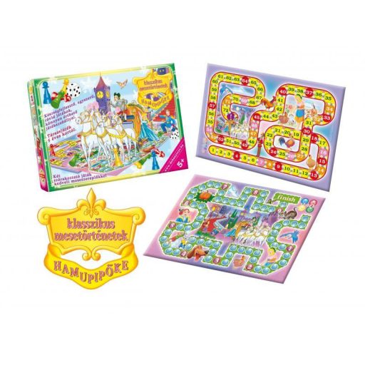 Társasjáték, Két mesés játék egyben, KIFUTÓ  6 féle, 34x24x4 cm dob.