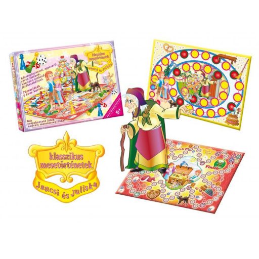 Társasjáték, Két mesés játék egyben, KIFUTÓ  6 féle, 34x24x4 cm dob.