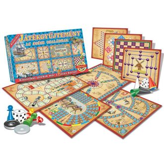   Klasszikus társasjáték gyűjtemény, 200 játékkal, családi szórakozás.