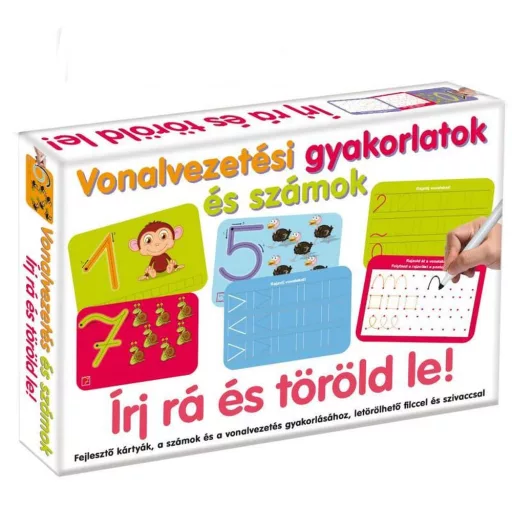 Vonalvezetési gyakorlatok: írható és törölhető táblák.