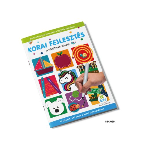 Fejlesztő feladatok munkafüzet, vegyes témák, 21x30 cm méretben.