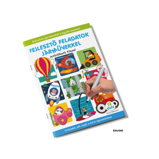 Fejlesztő feladatok munkafüzet, vegyes témák, 21x30 cm méretben.