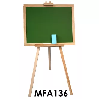 Fa Rajztábla, 2 az 1-ben, lábon álló, natúr, 98x54 cm