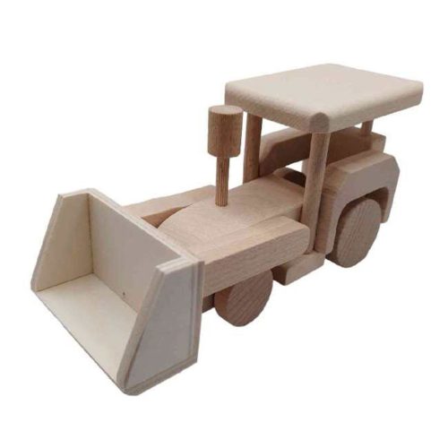 Fa munkagép tolólapáttal, 18 cm, kreatív játék gyerekeknek.
