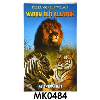 Vadon élő állatok kvartett kártyajáték gyerekeknek.