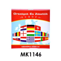   Európa országai és zászlói memória kártyajáték gyerekeknek.