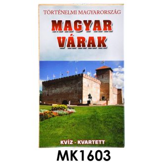   Magyar Várak kvartett kártyajáték, 65x10 cm, oktató jellegű.