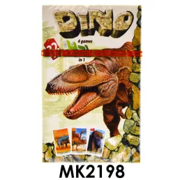 4 az 1-ben Dinoszauruszos kártyajáték gyerekeknek.