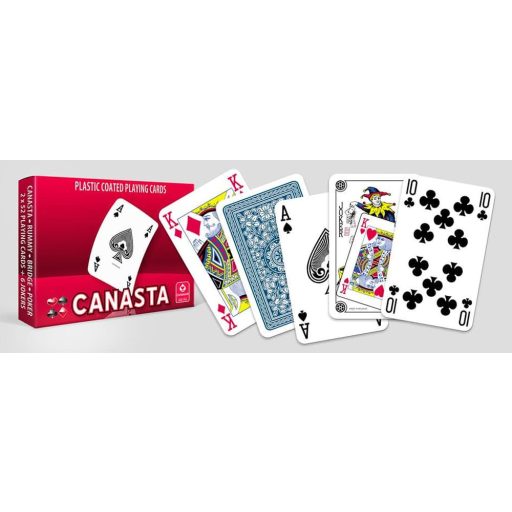 Canasta dupla kártyacsomag, 110 lap, 12.5x9 cm dobozban.