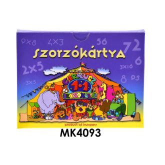   Színes szorzókártyák gyerekeknek, 12x9 cm, oktató játék.
