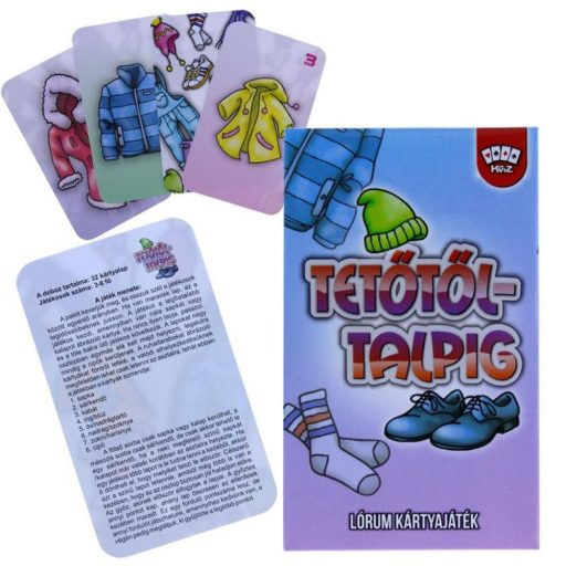 Kártya játék: tetőtől talpig lórum, 65x10 cm dobozban.