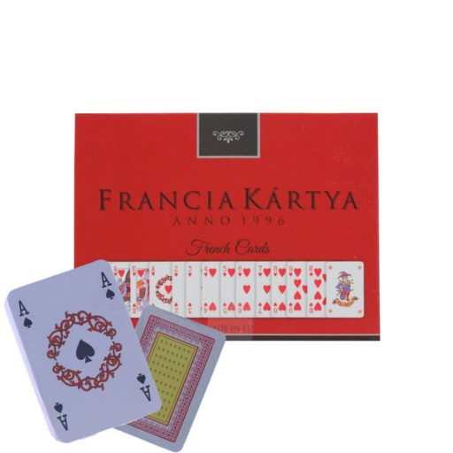 Prémium francia kártya, 110 lap, 13.5x10 cm díszdobozban.