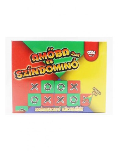 2 az 1-ben kártyajáték: Amőba és Szindominó szett gyerekeknek.