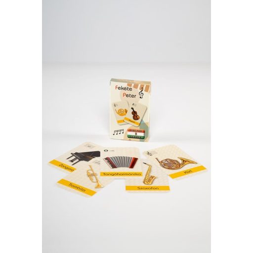 Kártya, Fekete Péter, hangszerek, 7x10 cm dob.