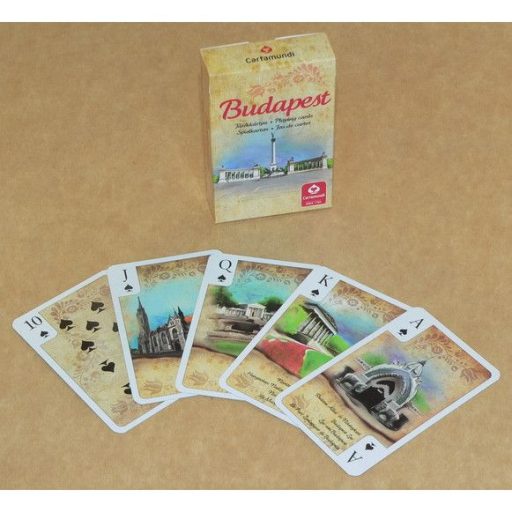 Kártya romi, Budapest mintás, 6x9 cm, szimpla pakli.