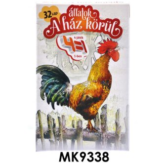   Kártyajáték állatokkal, 4 az 1-ben, ház körüli állatokkal.