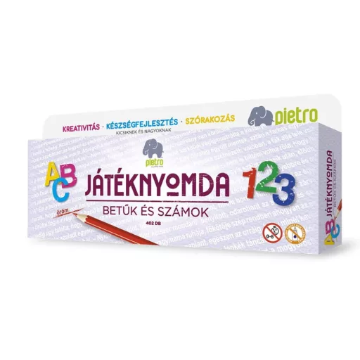 ABC betűk és számok nyomdakészlet, kreatív gyermekjáték.