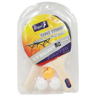   Ping-pong ütő készlet 3 labdával, 19x30 cm, PVC csomagolásban.