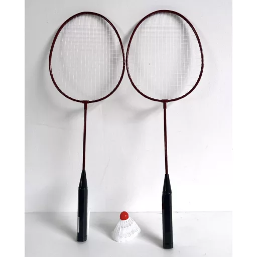 Tollasütő klt., 2 db + tollaslabda, 64 cm, hálós csom.