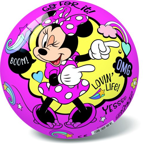 Disney Minnie egér mintás labda, 23 cm átmérőjű.
