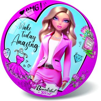   Színes 'Beautiful girl' labda, 23 cm, játék és sportoláshoz