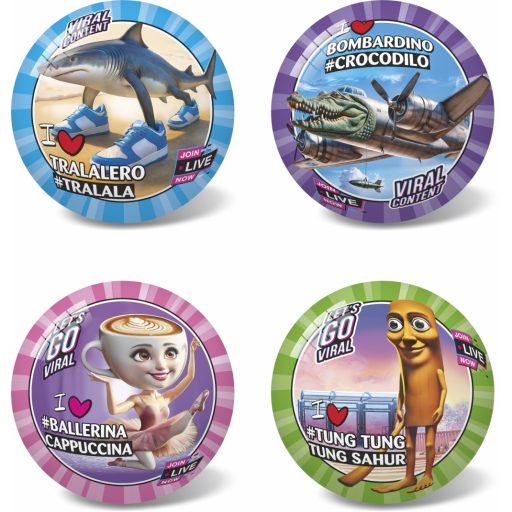 Labda, Brainrot, nem jog, 4 féle, 23 cm