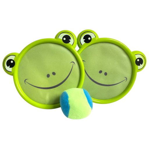 Catch ball klt., béka forma, tépőzáras, 20x21 cm hálós