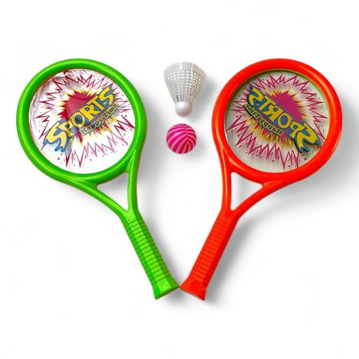 Gyerek ütő készlet 2 db labdával, 18x38 cm, hálós csomagolásban.