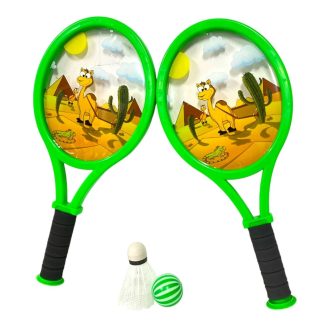   Ütő klt. dobütő, + 2 db labda, Safari minta, 2 szín, 17x37 cm hálós