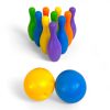Gyerek bowling készlet 10 bábuval és 2 golyóval, 34x17 cm méretben.