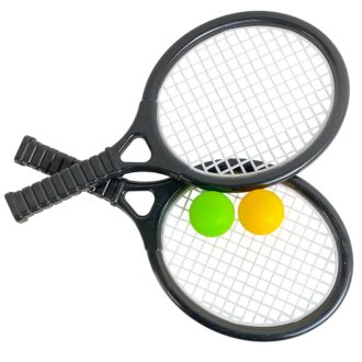 Ütő klt., műa., rácsos, 2 db labda, 17x34 cm hálós