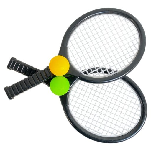 Ütő klt., műa., rácsos, 2 db labda, 17x34 cm hálós