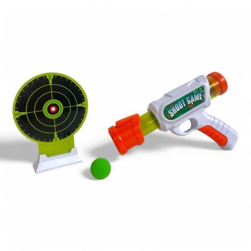 Labdakilövő klt., pisztoly, 2 db + labda + céltábla, 32x25 cm dob.