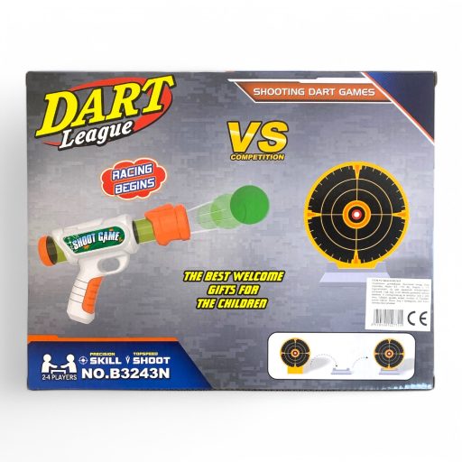 Labdakilövő klt., pisztoly, 2 db + labda + céltábla, 32x25 cm dob.