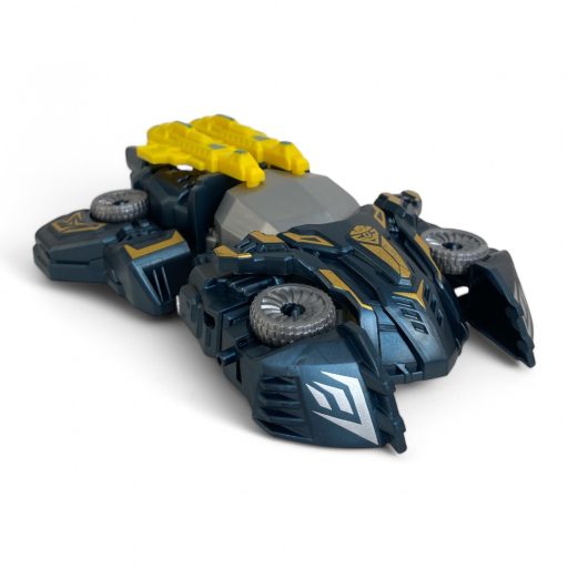 Szivacs lövedék kilövő pisztoly klt., 3 db lövedék, + robottá alakítható autó, kieg.,  45x13 cm dob.