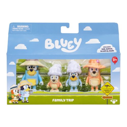 Bluey figura, 4 db,  családi utazás, 6-8 cm, 23x17 cm dob.