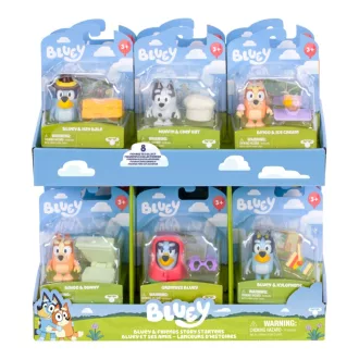  Bluey figura, 1-es csomag, 6 féle, 14x16 cm lapon, 24 db/disp.