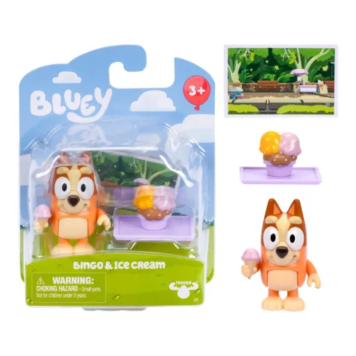 Bluey figura, 1-es csomag, 6 féle, 14x16 cm lapon, 24 db/disp.