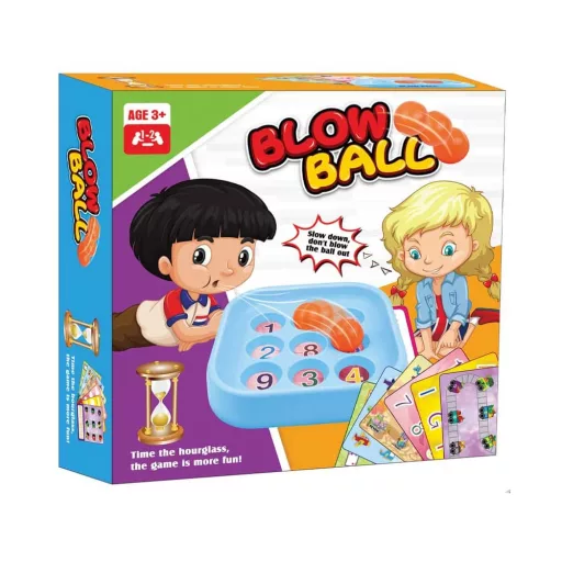 Labdafújó társasjáték, szórakoztató családi játék 21x21 cm.